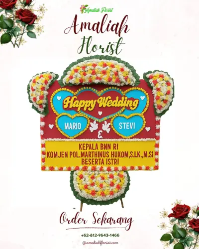 Karangan Papan Bunga Pernikahan di Duku